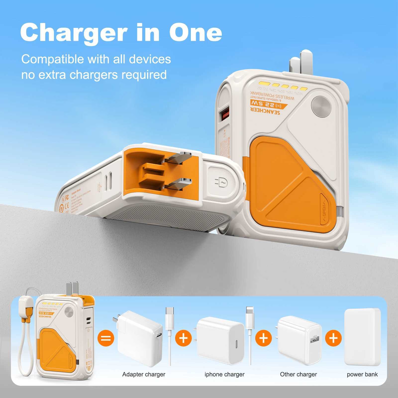 New Arrival 6-in-1 multifunctional power pack magnetic suction for wireless 10000mAh phone holder 22.5W fast charging Z241026