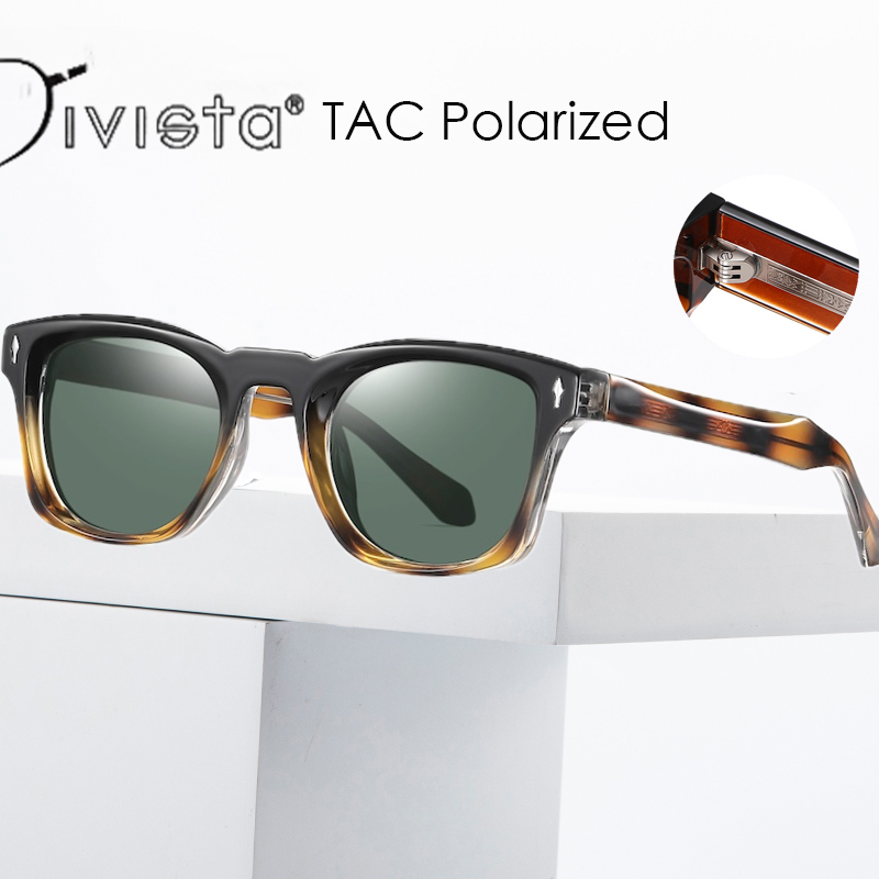 Square Polarized Sunglasses Men Luxury Brand Designer Style Sun Glasses Women Retro TR90 Vintage Driving Fishing Propionic acid core fashion Rivets S1