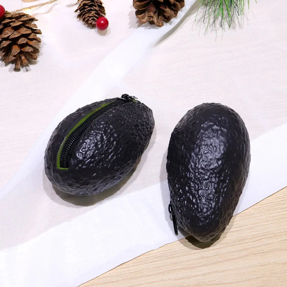Creative Avocado Shape Mini Coin Purse Wallet Bag Pouch Fun Novelty Gift Portable Handbag Storage Bag Zipper Pocket 241025