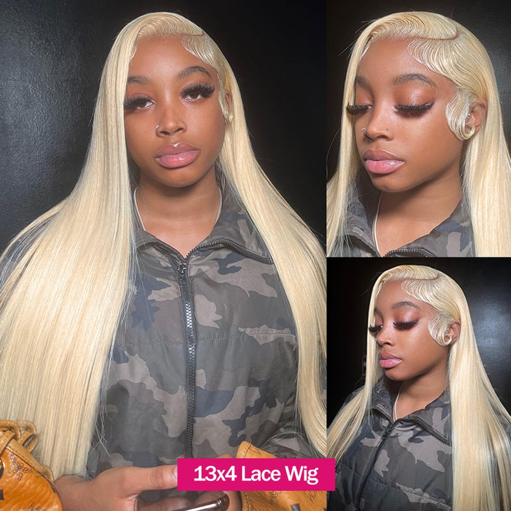13x4 Blonde Front Human Hair 613 Frontal Wig 13x6 Hd Lace 180 Density Natural Haire Pre Plucked Brazilian Wigs