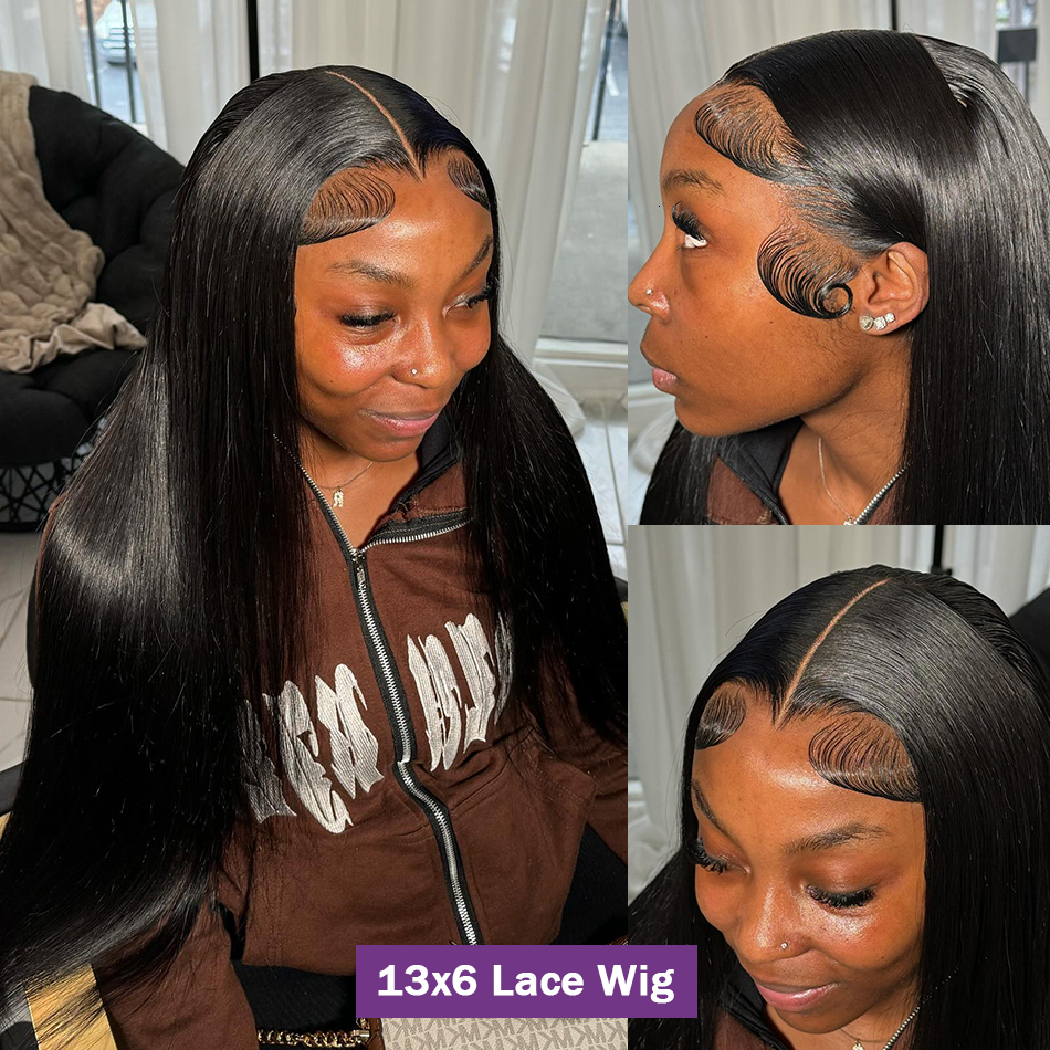 Alisa 250 Density Bone Straight Front Human Hair Frontal Wig 360 Lace For Black Women