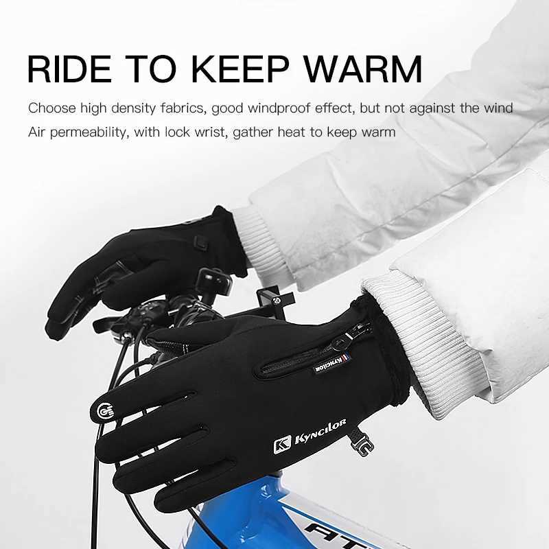 Outdoor Winter Cycling Gs Warm Touch Screen Wear resistant Anti slip Zipper Bike Gs Mens Hiking Work W241026