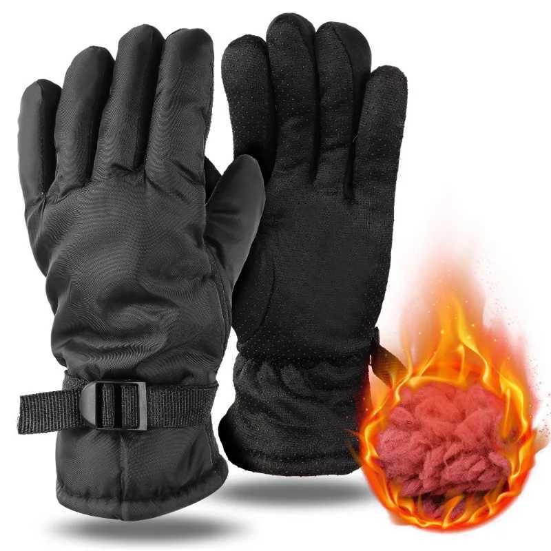 Neutral winter five finger Gs mens outdoor waterproof skiing hiking bike warm anti slip hot gloves W241026