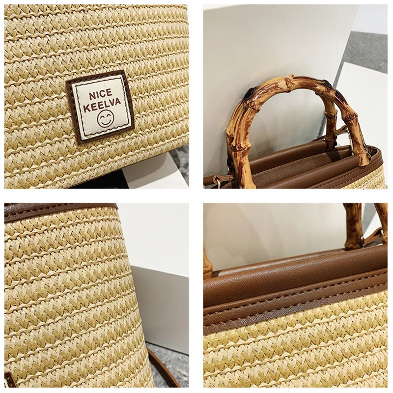 Home>Products> Handbags>Womens Small Straw Bucket Bag Summer Womens Travel Bag 241025