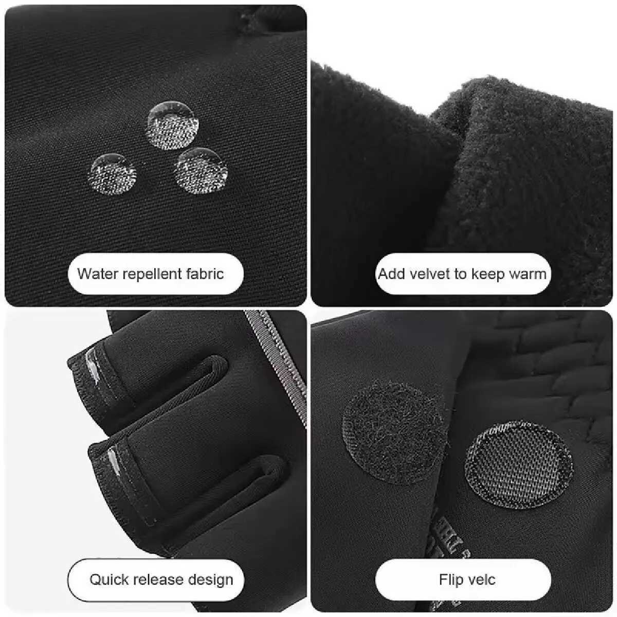 Winter Flip Black Fishing Gs Half Finger Anti slip Breathable Camera Photography Sports Outdoor Warmth Gs W241026