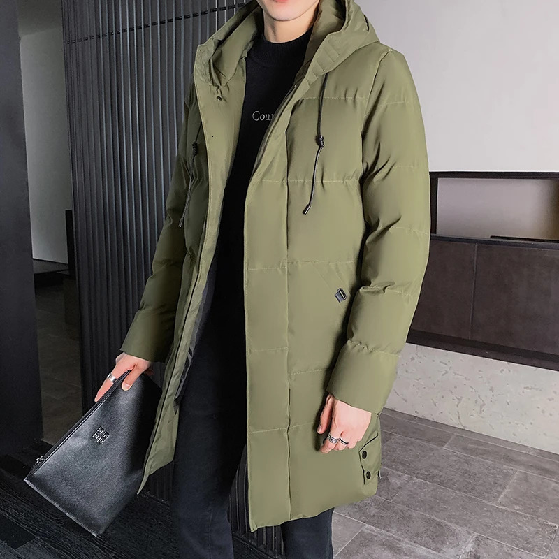 2024 Parka Men Mens Hooded High Quality Jacket Black Fashion Winter Clothing Thick Warm Long Coats 241025