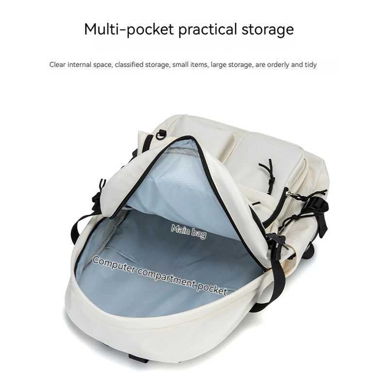 A Load Of Multi-pocket Men and Women Universal Nylon Large-capacity Leisure Simple Schoolbag Insert Buckle Computer BackpackXJ241026