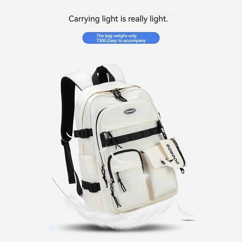 A Load Of Multi-pocket Men and Women Universal Nylon Large-capacity Leisure Simple Schoolbag Insert Buckle Computer BackpackXJ241026