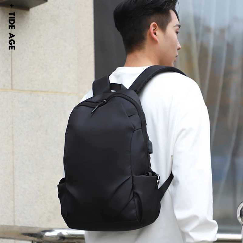 2023 New Luxury Genuine Leather Backpack for Men Travel Black Bagpack Fi Oxford Cloth Men Business Laptop MochilaXJ241026