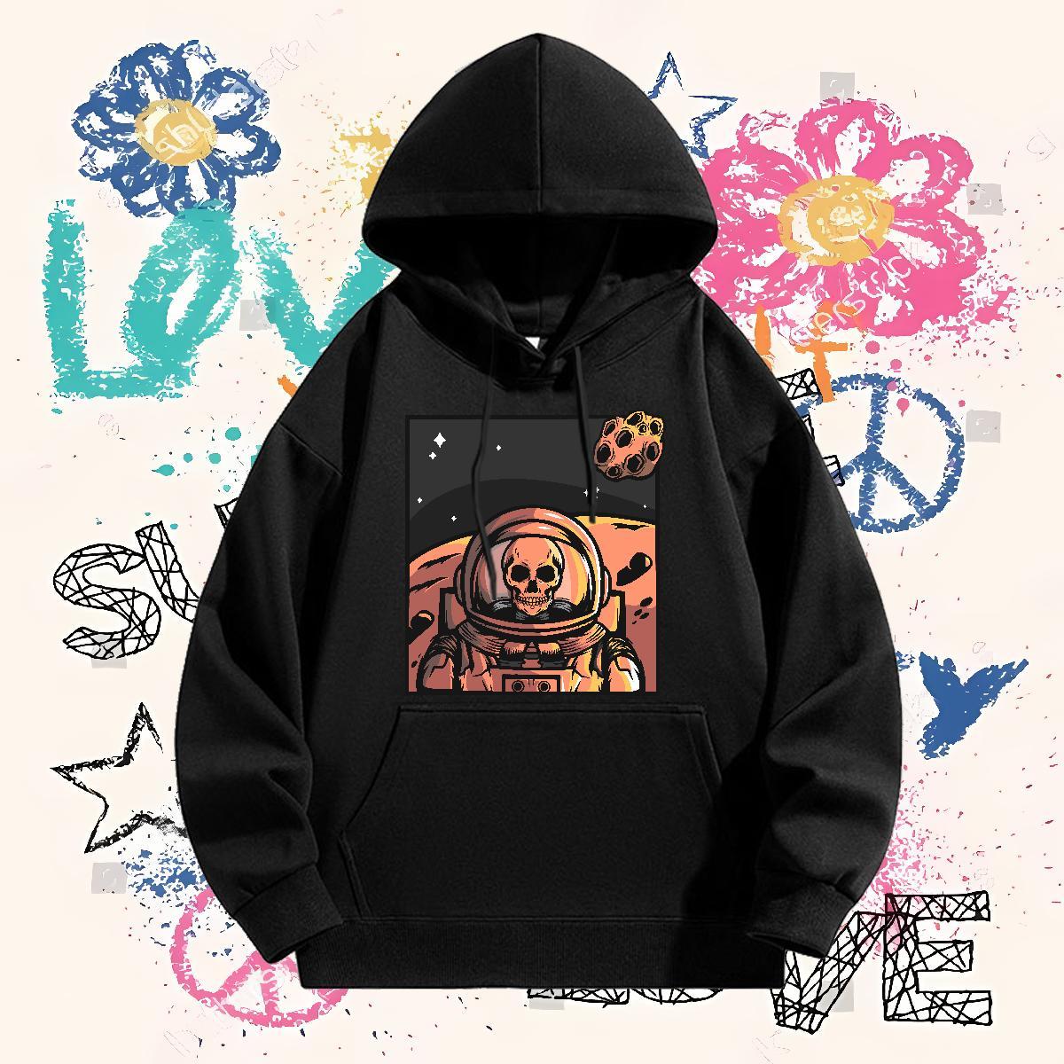 Wholesale Men's Hooded Sweatshirt Hooded Collar Classic Hoodie for Man Woman Floral Print Clothes Street Casual Warm Fleece