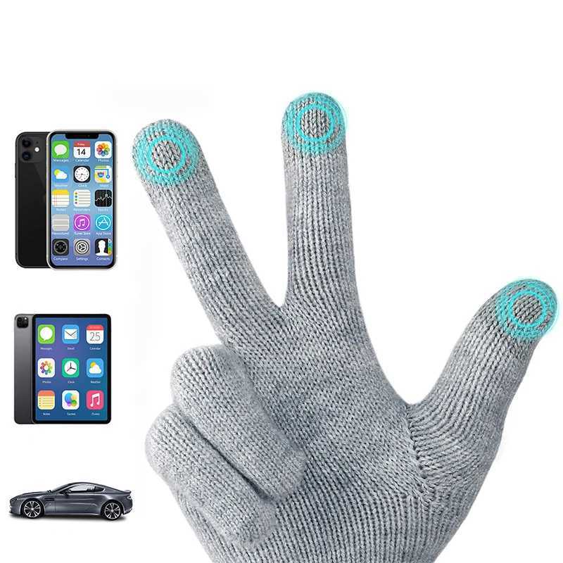 Fashion cashmere womens winter cashmere refrigerated double-layer thick touch screen knitted wool Gs W241026