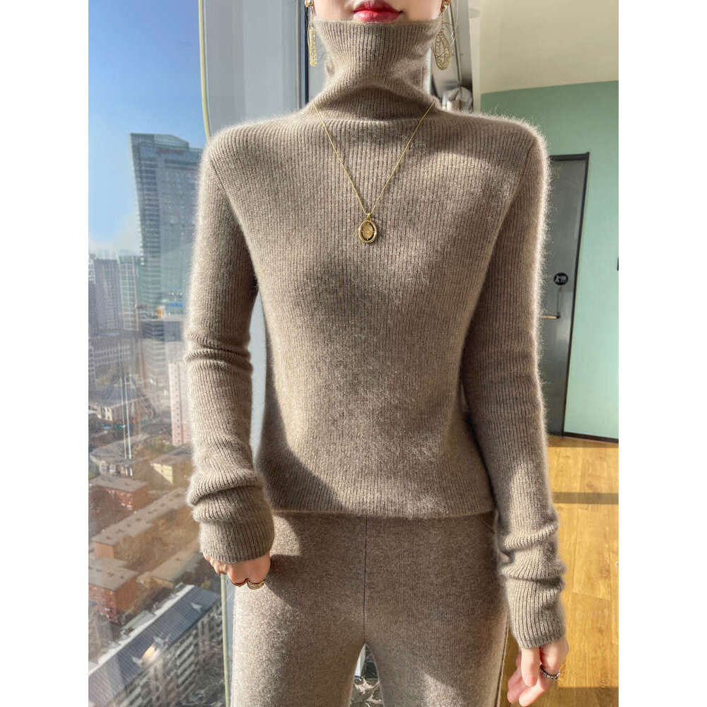 Aliselect Women Turtleneck Solid Sweater Autumn Winter Thick Pullover 100% Merino Wool Soft Kniwear Korean Popular Clothes Tops