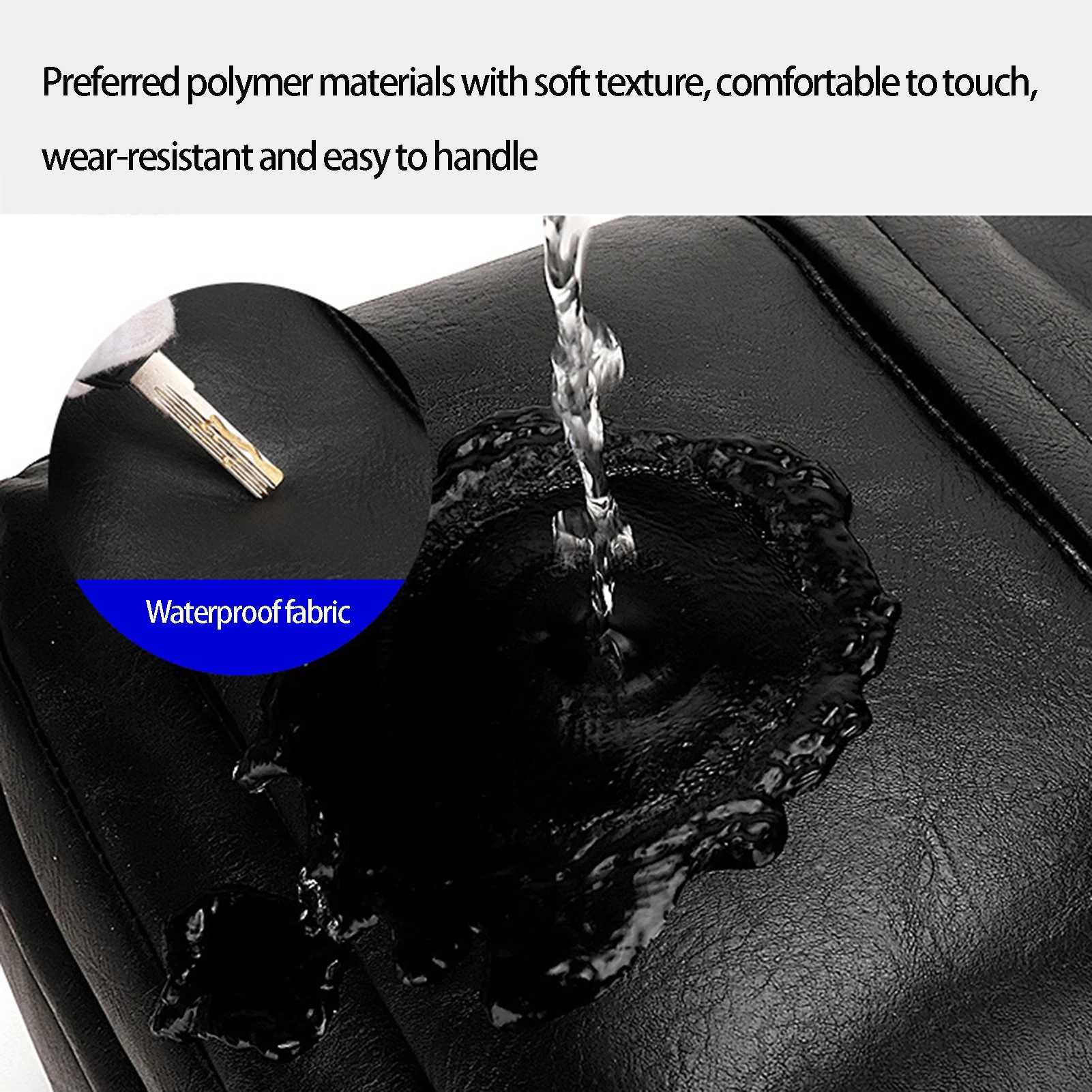 Men Business Travel Laptop Backpack Large Capacity Waterproof Scrah-resistant Anti-theft PU Leather Outdoor Computer BackpacksXJ241026