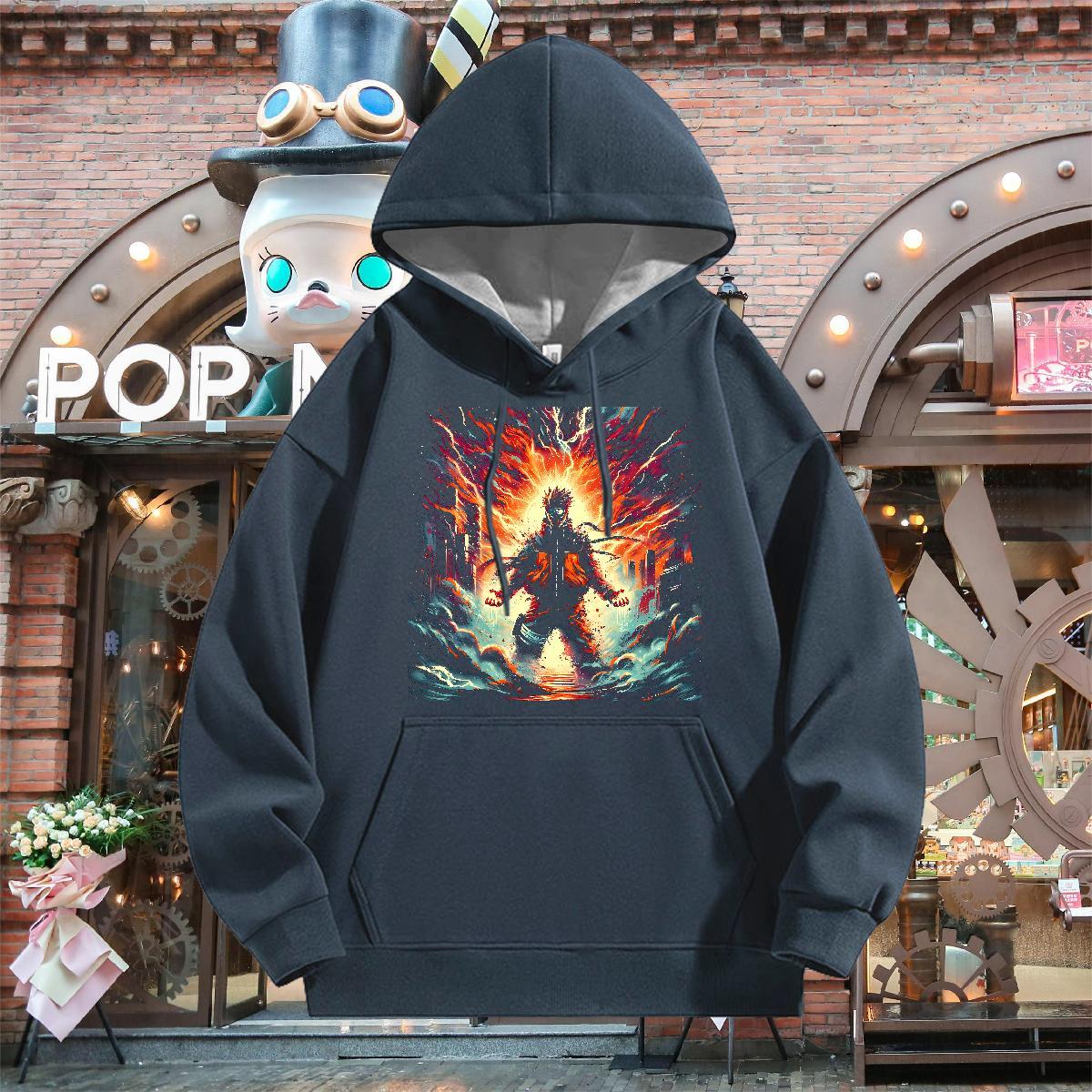 Stylist Man Hoodie Breathable Long Sleeve Loose Men Hoodie Customized Print Tops Hoodie Daily Outfit Thick Fleece