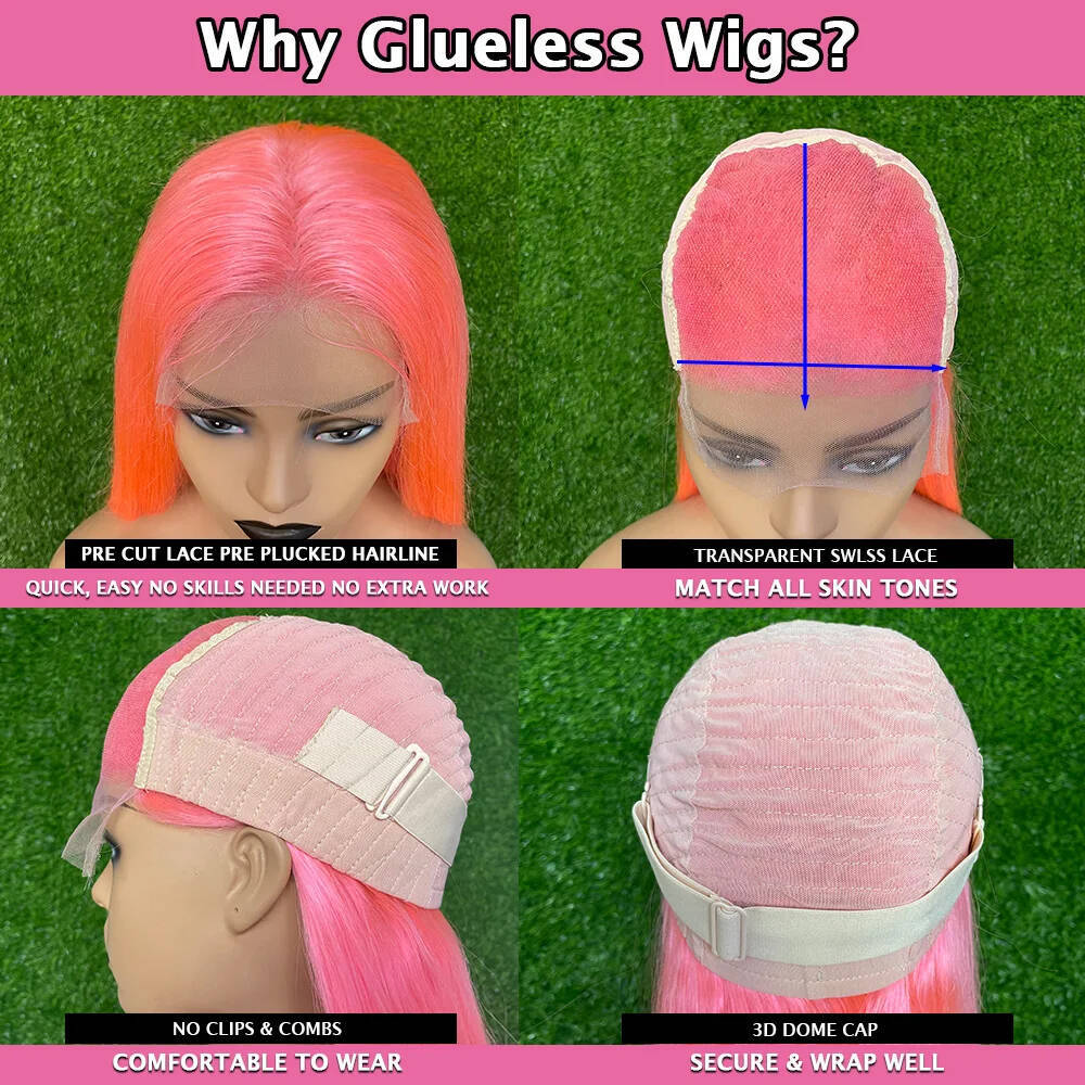 Wear Go Glueless Green 613 Colored 13x4 HD Front Human Hair Wigs For Women Brazilian Straight Lace Frontal Wig