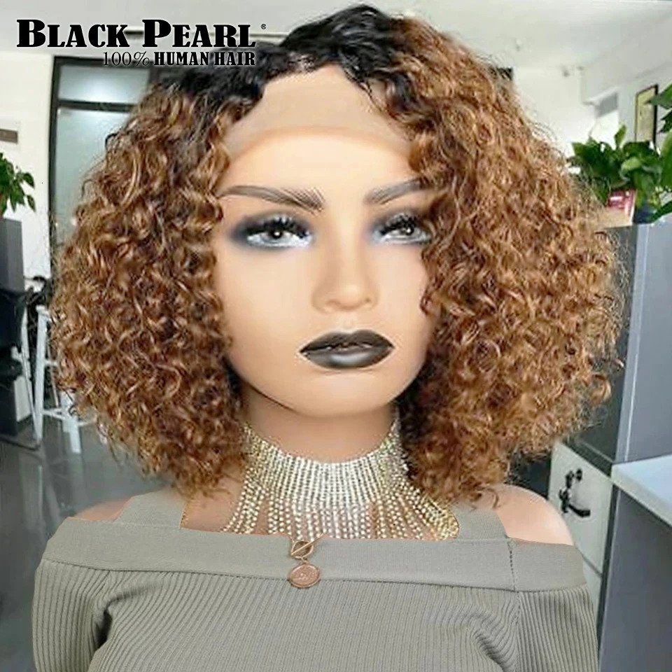 Short Bob e Cut Bye Wig Glueless Bleached Knots For Black Women Peruvian Curly Lace Front Hair Wigs Side