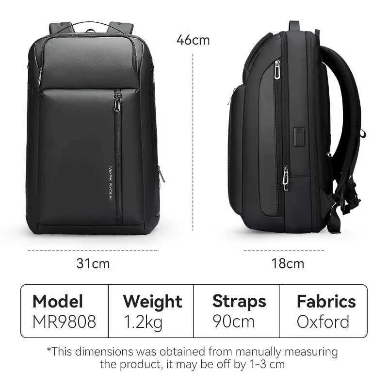 Mark Ryden Travel Backpack Mens Shoulder Laptop Bag Multifunctial Large Capacity Business Backpack with USB Charging PortXJ241026