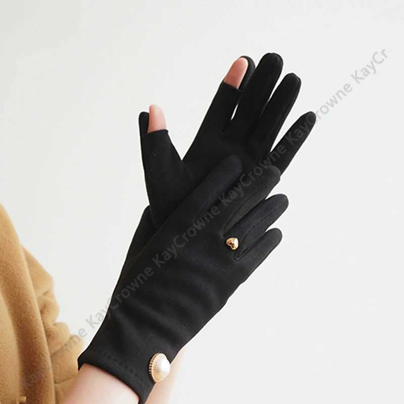 New Fashion Imitation Pearl Grace La G Winter Womens Gs Elegant Touch Screen Warm Windproof Riding Gs Gloves W241026