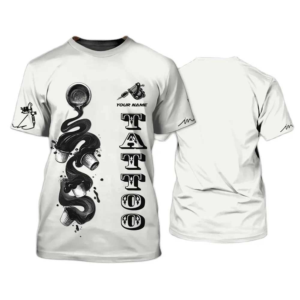 Summer tattoo artist Harajuku 3D printed mens T-shirt personalized customization Ts retro O-neck short Slv oversized top W241026