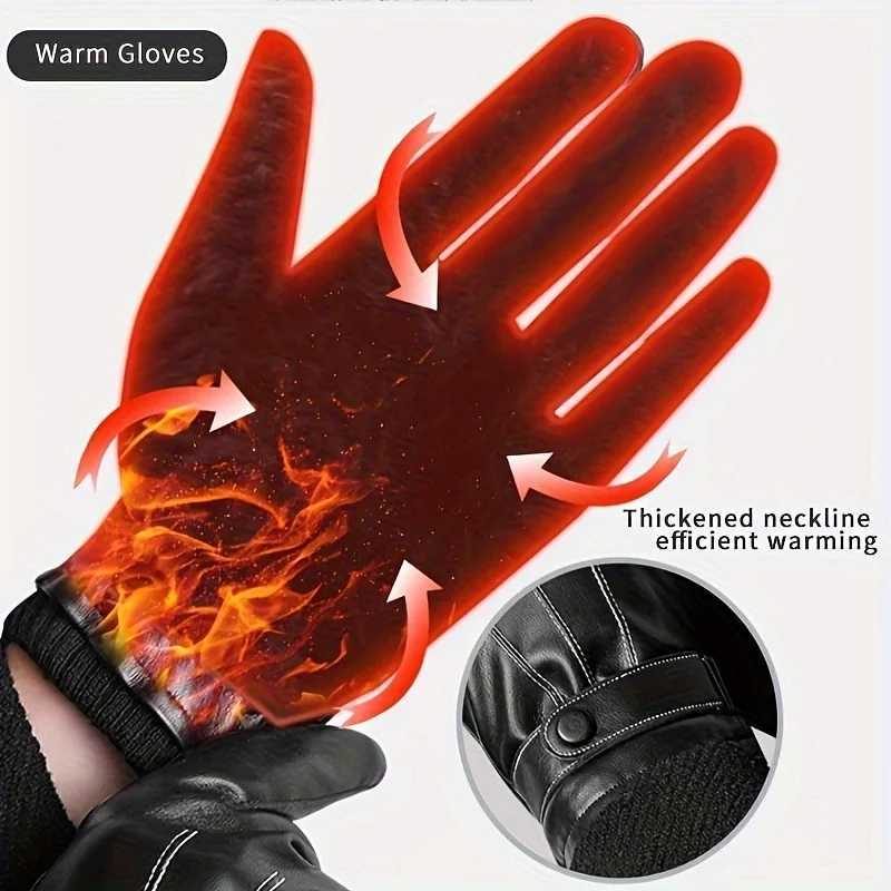 Winter Gs Mens Genuine Leather Gs Outdoor Bicycle Black Sheepskin Keep Warm Driving Motorcycle Gs W241026