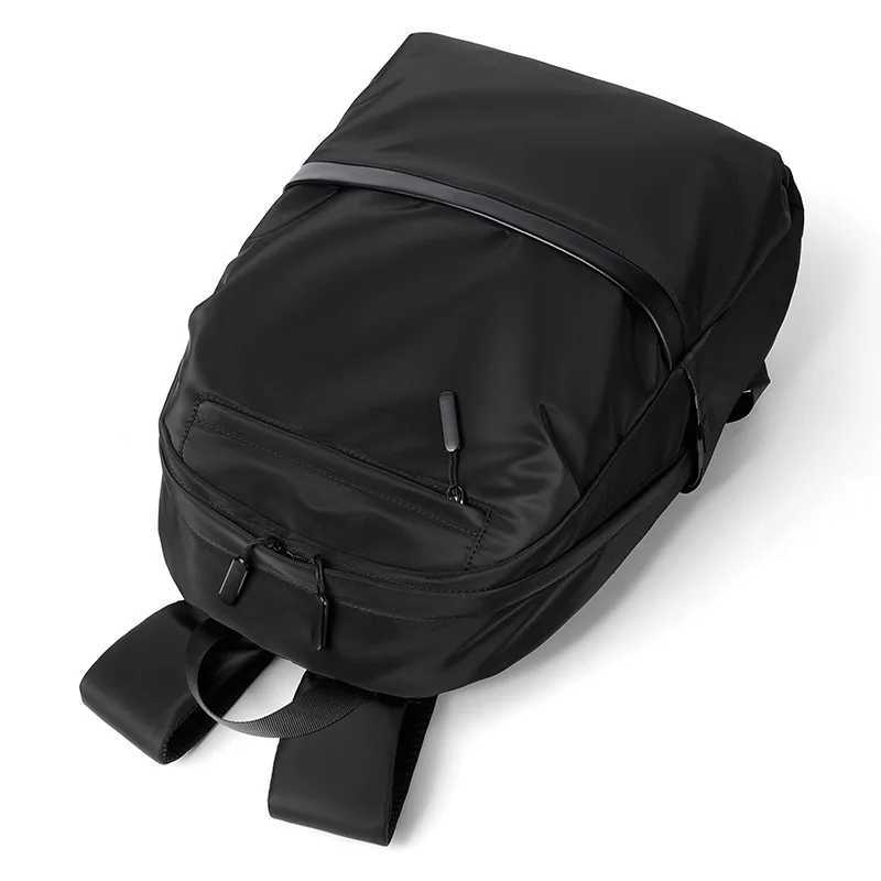 New Style Mens Business Backpack Nylon Solid Color Large Capacity Student Schoolbag Travel Backpack on SaleXJ241026
