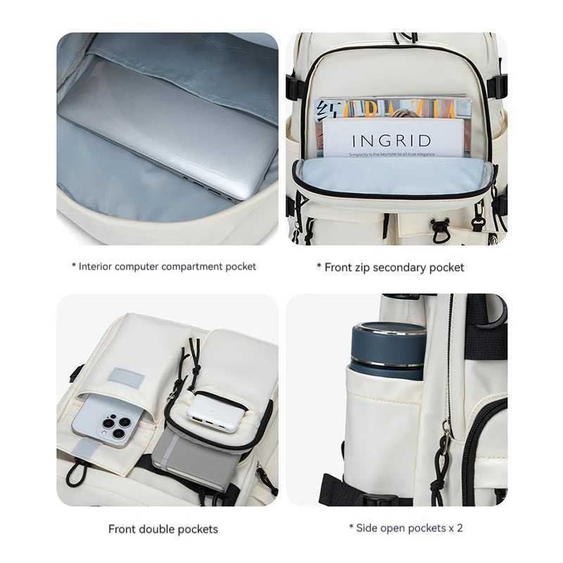A Load Of Multi-pocket Men and Women Universal Nylon Large-capacity Leisure Simple Schoolbag Insert Buckle Computer BackpackXJ241026