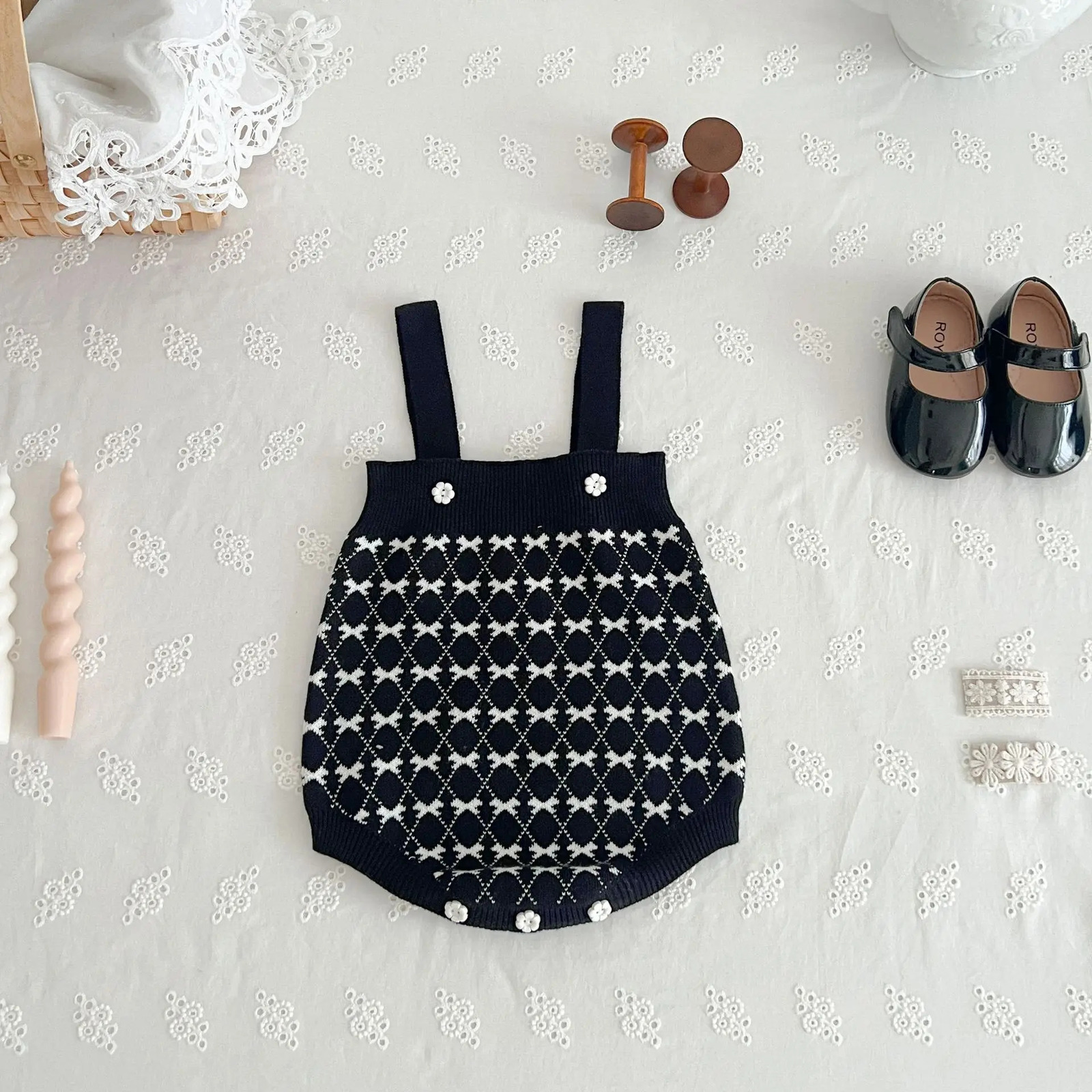 7058 Baby Clothing Set Autumn Knitted Girls Coat Cardigan Or Suspenders Climbing Clothes Sweater 241025