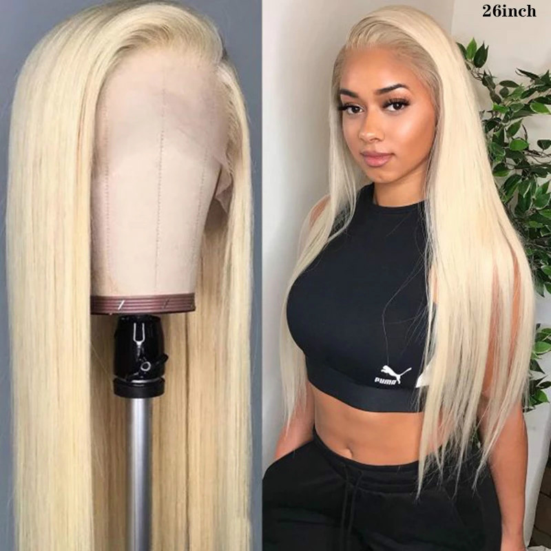 Women's synthetic long straight hair dyed wig women's middle parted bangs