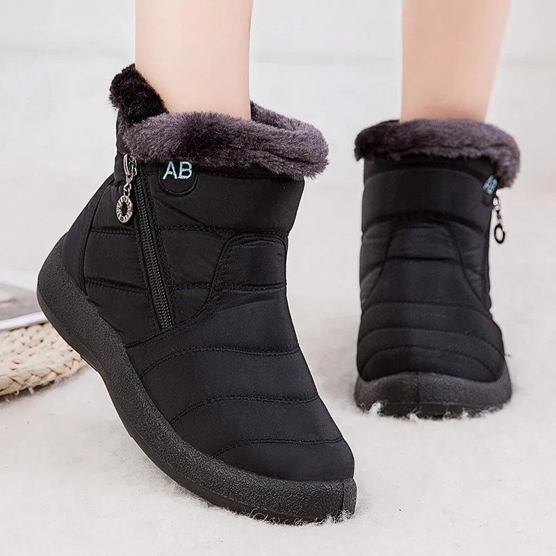 Womens Boots 2024 Warm Winter Boots Ankle Fur Bota Feminina Winter Shoes For Women Waterproof Snow Boots Female Short Botines 241025