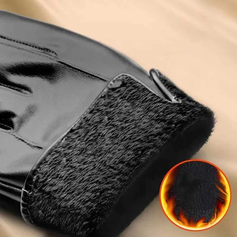 Winter Gs Mens Waterproof Artificial Leather Cashmere Warmth Gs Motorcycle Driving Gloves Touchscreen Tactics Gs W241026
