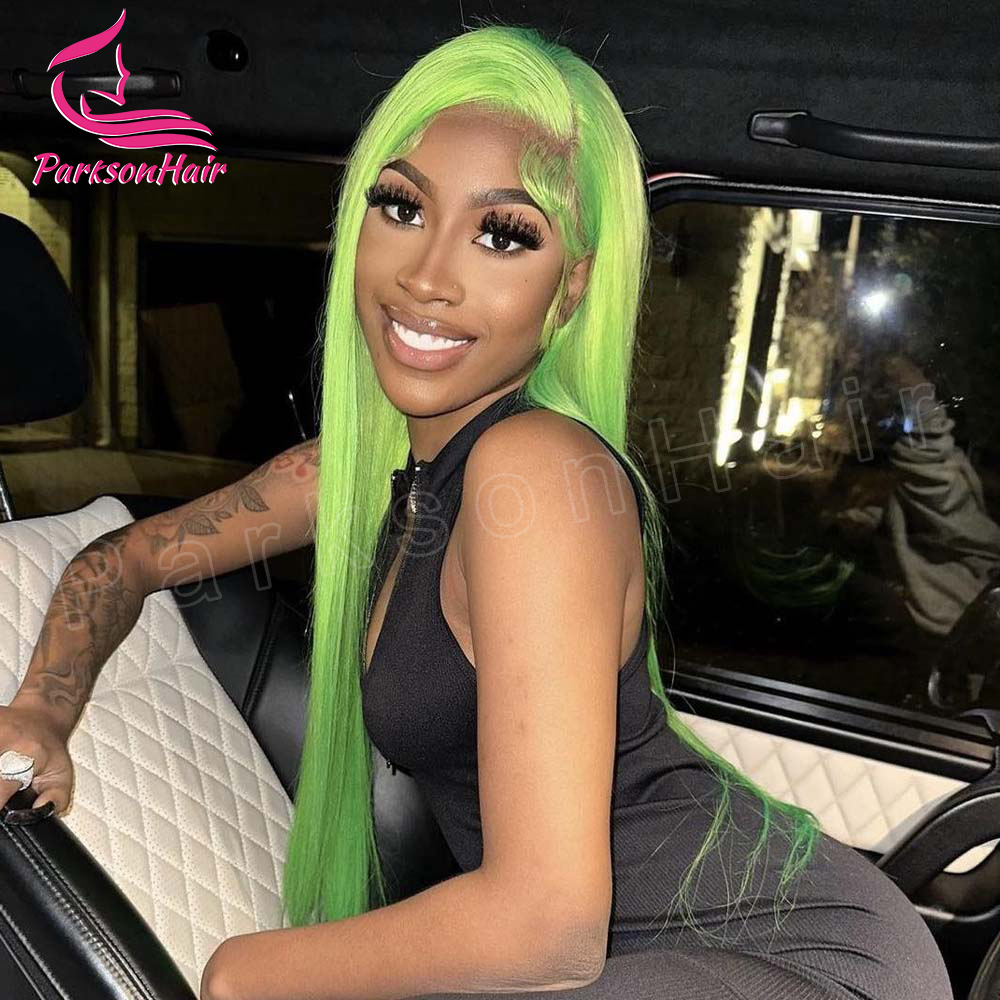Wear Go Glueless Green 613 Colored 13x4 HD Front Human Hair Wigs For Women Brazilian Straight Lace Frontal Wig