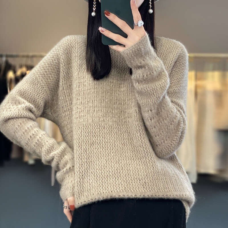 2024 Spring Autumn Women Sweater Long Sleeve O-Neck Pullover 100% Merino Wool Comfort Knitted Jumper Korean Female Clothing