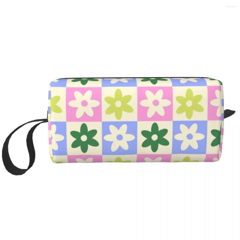Cosmetic Bags Pastel ral Checkerboard Print Makeup wers New Toiletry Bag Stylish Outdoor Organizer Case