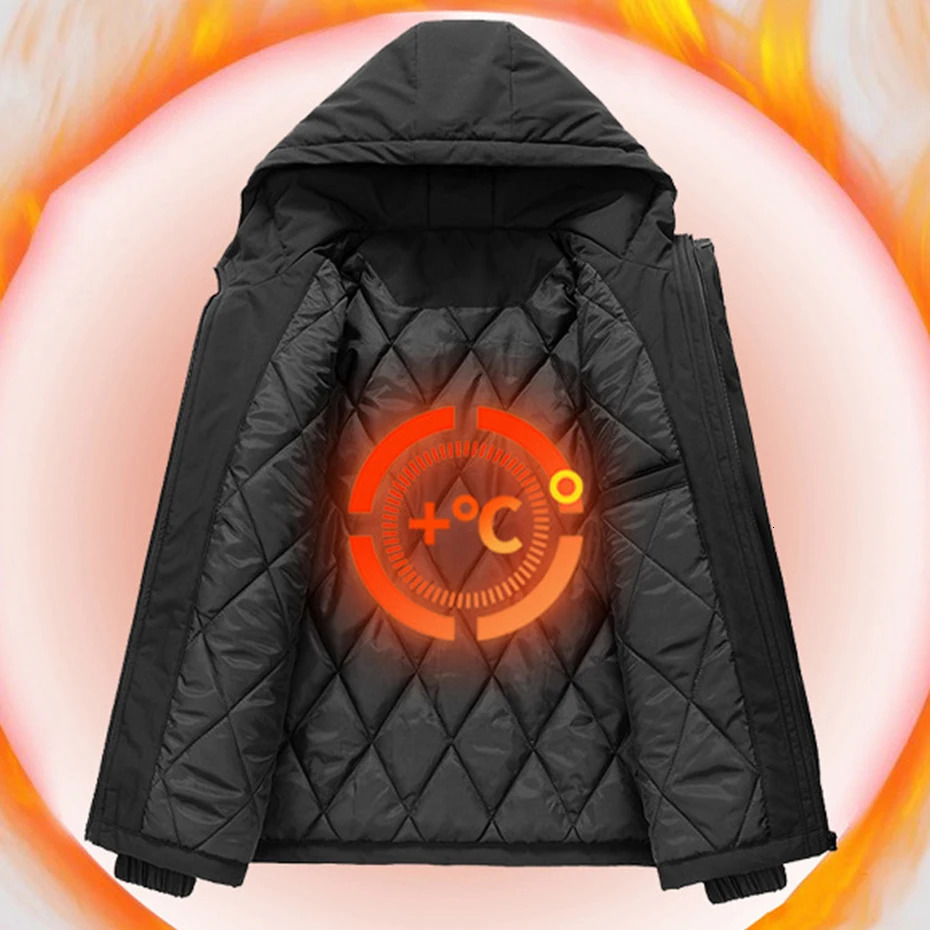 Plus Size Winter Jacket Parded Parkas Thick Hooded Jacket for Men 7XL 8XL Warm Jacket for Men Winter Black Jacket 6XL Large Size 241025