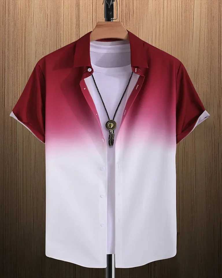 2024 Mens 7-color Printed Summer New Haian Short Slip Shirt Casual Mens Oversized Shirt XS-5XL W241026