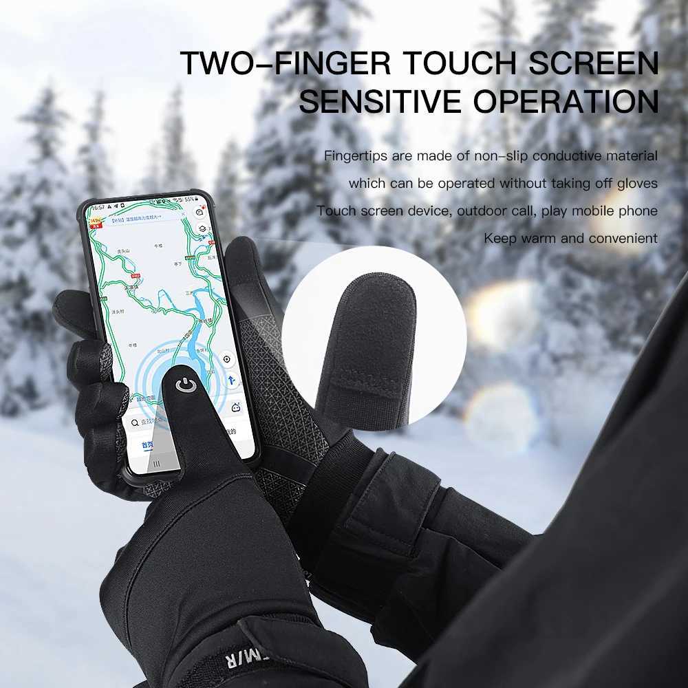 Outdoor Winter Warm Bike Gs Black Windproof Touch Screen Bike Gs Camping Hiking Running Motorcycle Gs Mens W241026