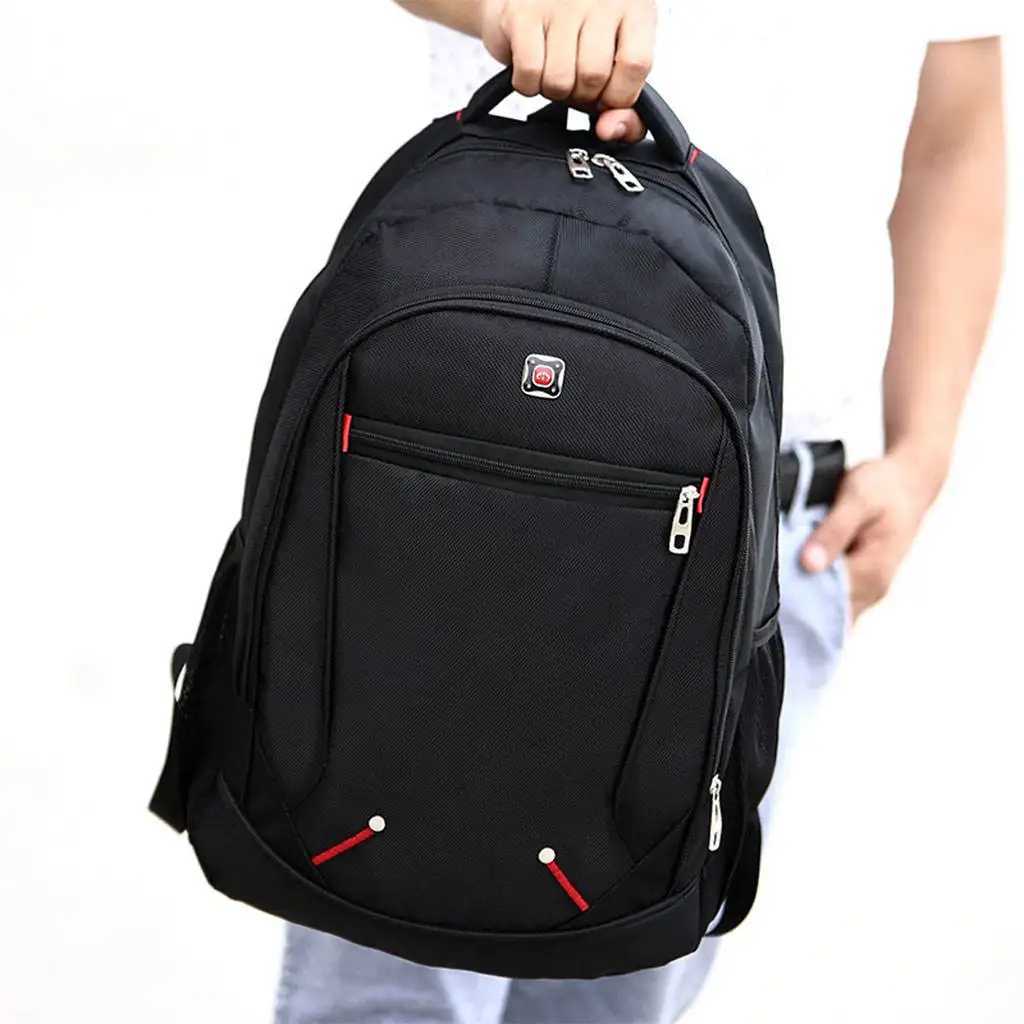 Large-capacity Student Schoolbag Casual Solid Color Material Oxford Mans Backpack Multi-functional Travel Laptop BackpackXJ241026