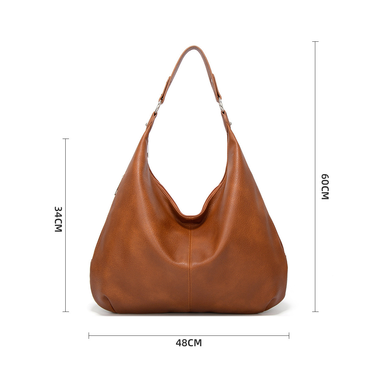 Designer Leather Crossbody Loop Hobo Tote: Large Capacity Shoulder Bag Handbag