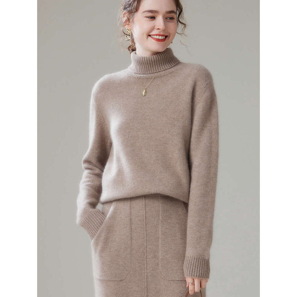 New Knitted Autumn Winter Women Cardigan Pure Turn Down Collar Long Sleeve Thick Cashmere Sweater Female Cloth