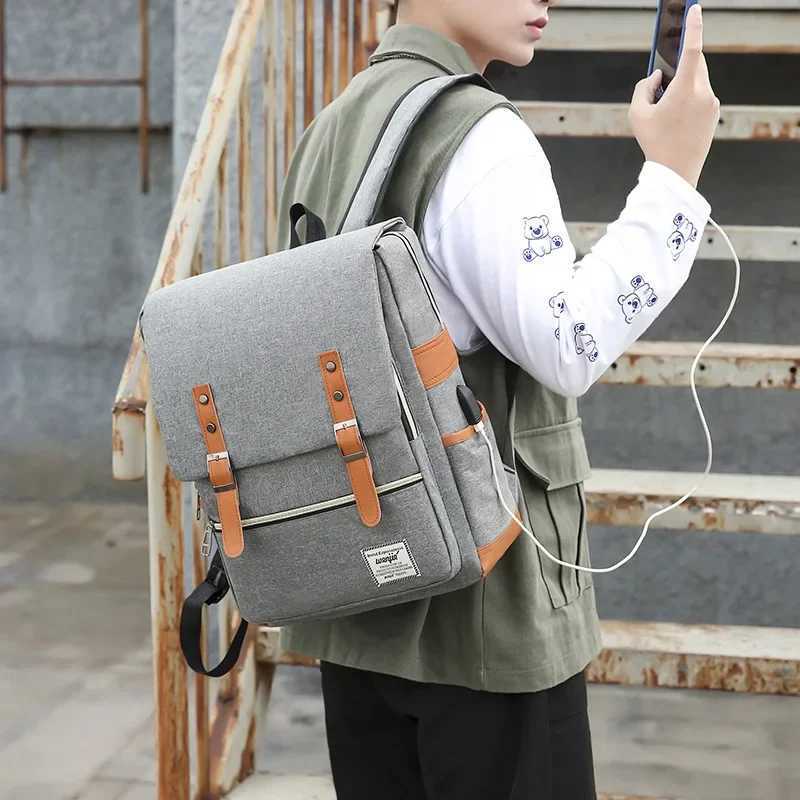 Mens Backpack Set of Three 15.6 Inch Laptop Bag with USB Charging Port School Bag Waterproof Large Capacity Business BackpackXJ241026