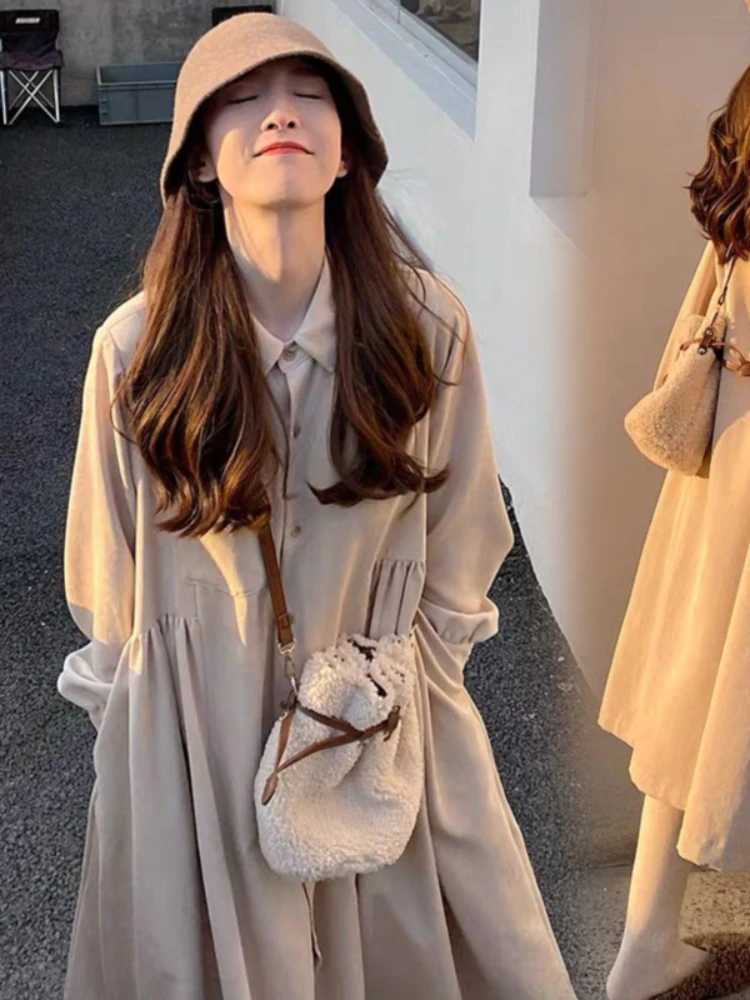 Pregnant womens autumn and winter clothing pregnant womens fashionable patchwork dress pregnant womens vest long sleeved shirt W241026