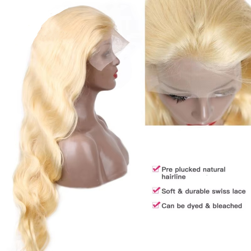 613 13X4 Hd 13X6 Frontal Wigs Blonde Lace Front Wig Human Hair Body Wave