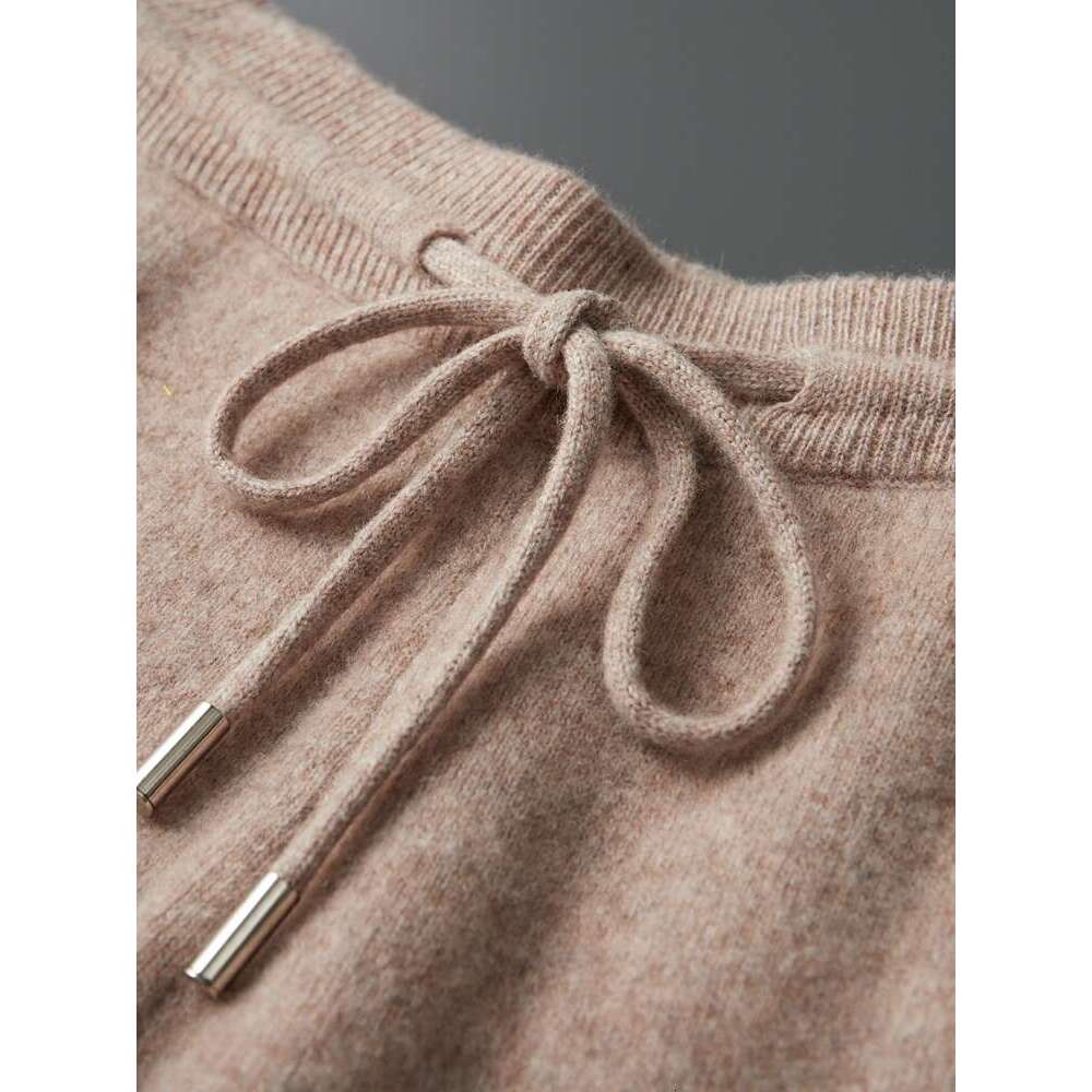 2024 Men's Cashmere Autumn Winter Pencil 100% Merino Wool Knit Trousers Thick Soft Warm Basic Smart Casual Pants