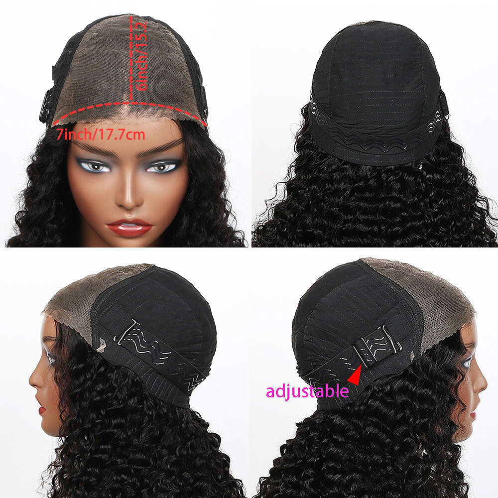 Wear And Go Glueless Human Hair Plucked Pre Cut Short Bob Wigs With Elastic Band For Black Women 7X6 Deep Wave Curly Wig