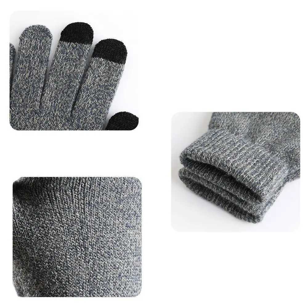 2023 New Touchscreen Womens Gs Winter G Mens Warm Gloves Driving Anti slip Soft Knitted Inner Lining Hot Gs W241026