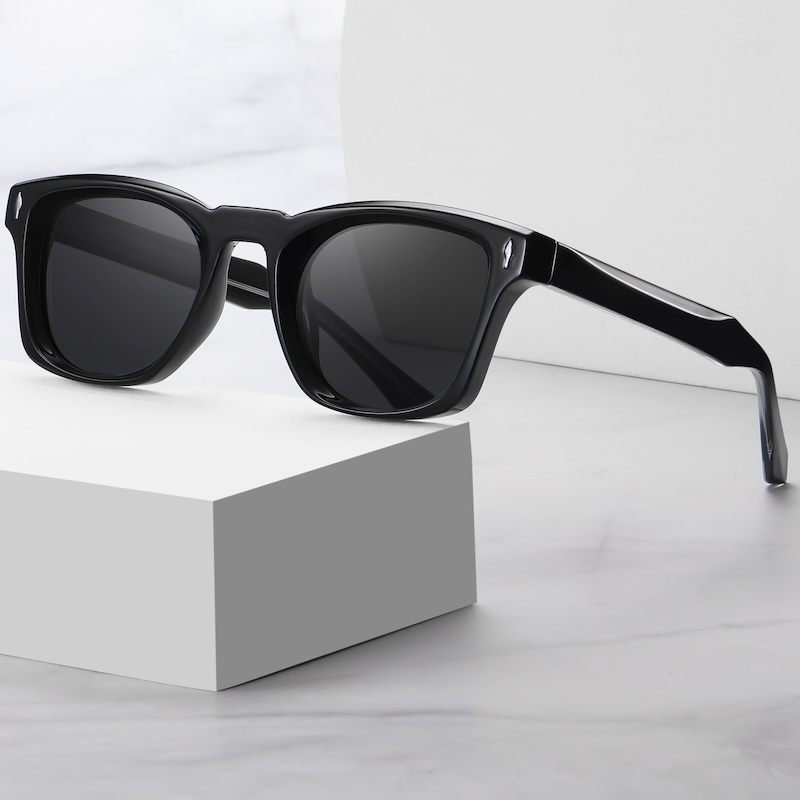 Square Polarized Sunglasses Men Luxury Brand Designer Style Sun Glasses Women Retro TR90 Vintage Driving Fishing Propionic acid core fashion Rivets S1