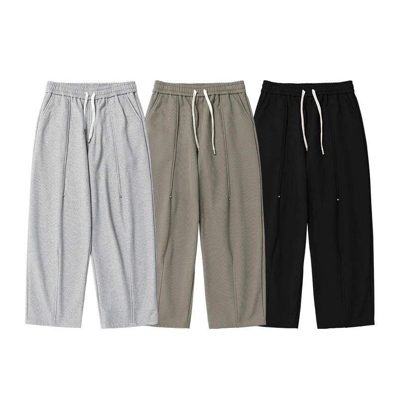 INFLATION Heavyweight Polar Fleece Lined Sweatpants Men Streetwear Straight Leg Pants Casual Trousers Unisex 241025