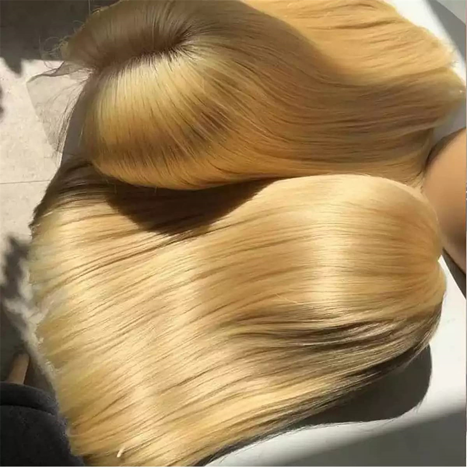 27# Vieame Super Double Drawn Bone Straight 13x4 Frontal Bob Wig with Human Hair 613 Honey Blond 210% Density For Black Women