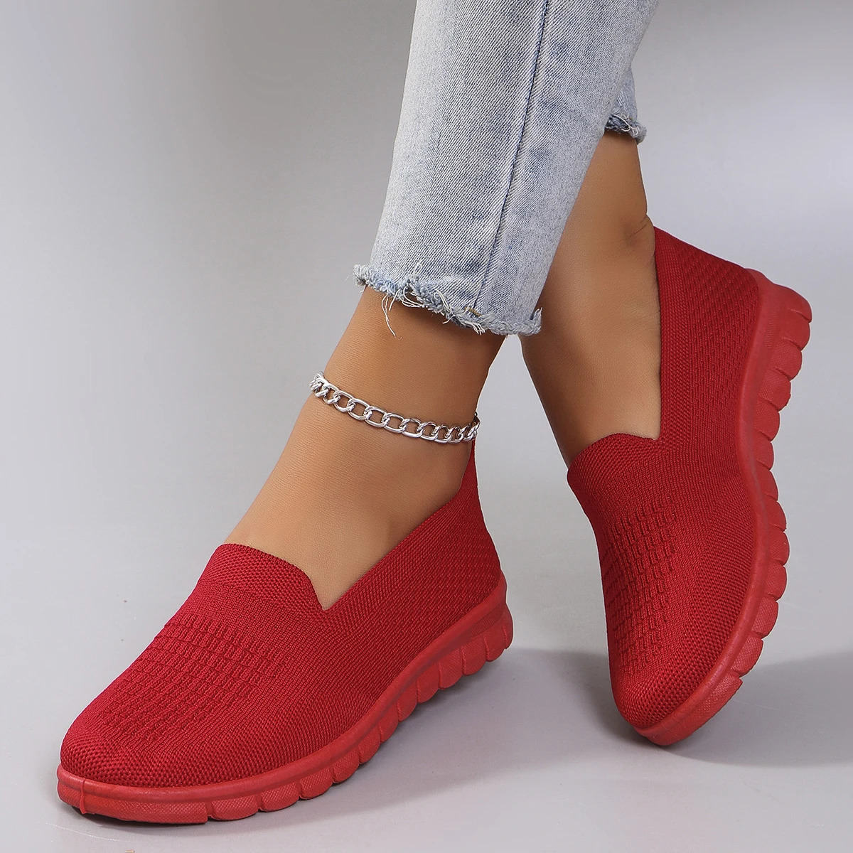 Spring womens sports shoes fashionable breathable lightweight non slip durable casual sports shoes flat shoes 241024