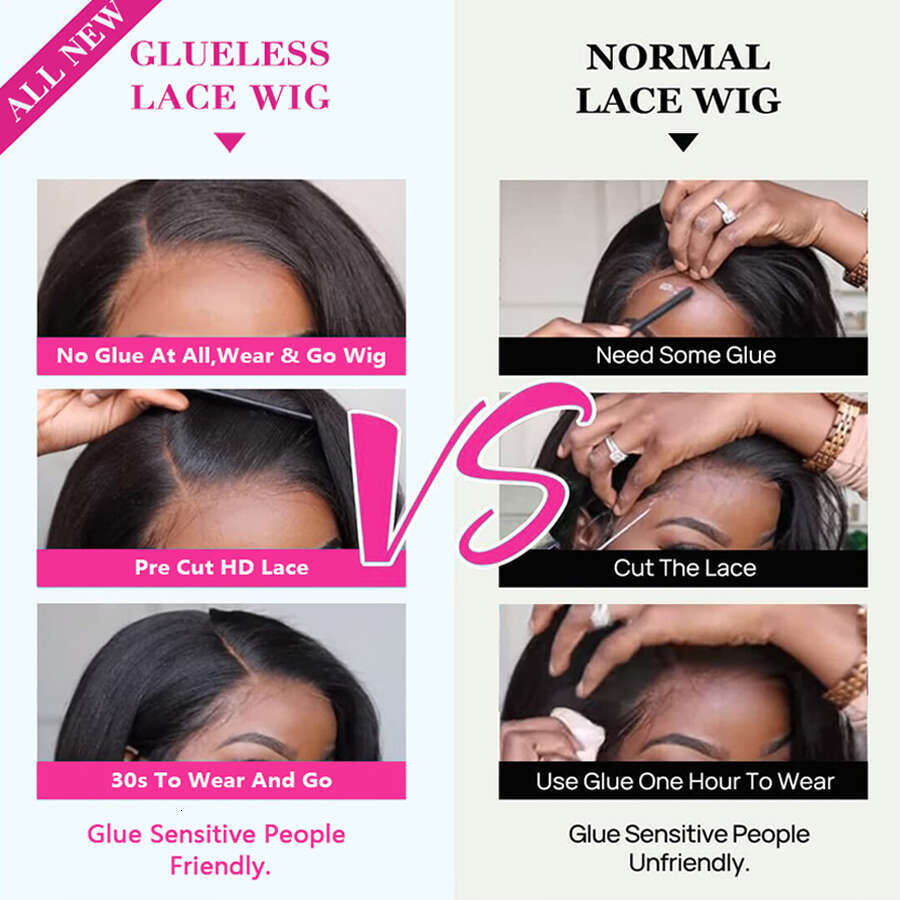 Wear And Go Glueless Short Bob Straight 4X4 HD Lace Closure Wigs For Women 100% Brazilian Human Hair Wig